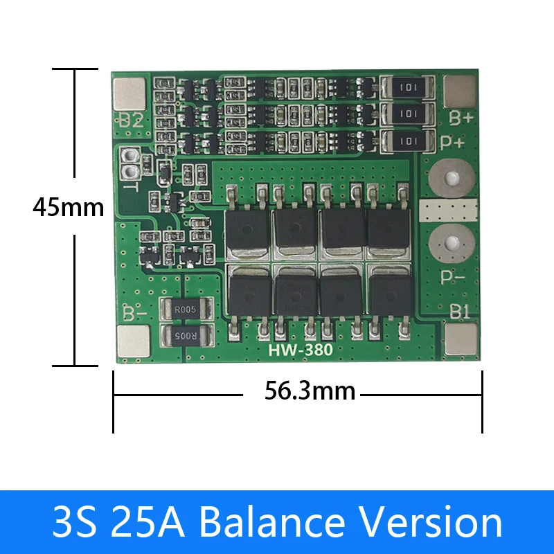 2S 3S 4S Li-ion lithiumbatterij 18650 Laderbeschermingskaart BMS 20A 25A 40A 60A Verbeter de balans met balans voor boormotor