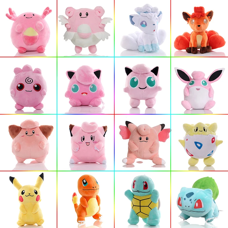 20cm Cartoon Pokemon Clefairy Jigglypuff Plush Toy Cute Igglybuff Cleffa Doll Pokémon Vulpix Chansey Stuffed Toys Kids Xmas Gift