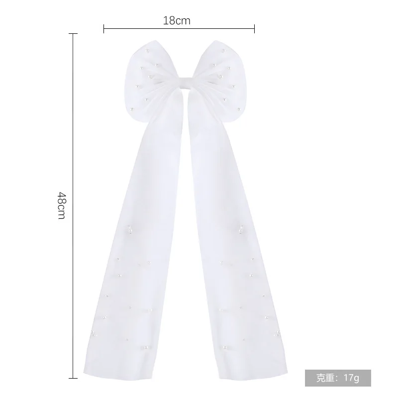 أنيقة الساتان اللؤلؤ Bowknot حجاب الزفاف القصير لينة تول طول الكتف طرحة الزفاف مع مشط #4