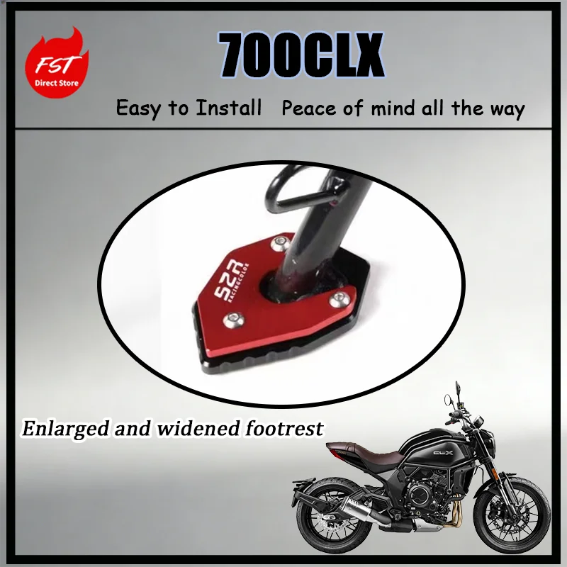 For 700CLX Motorcycle Side Stand Enlarger Pad Widened Base Anti-Scratch Anti-Corrosion Perfect Fit Enhance Retro Sport Style