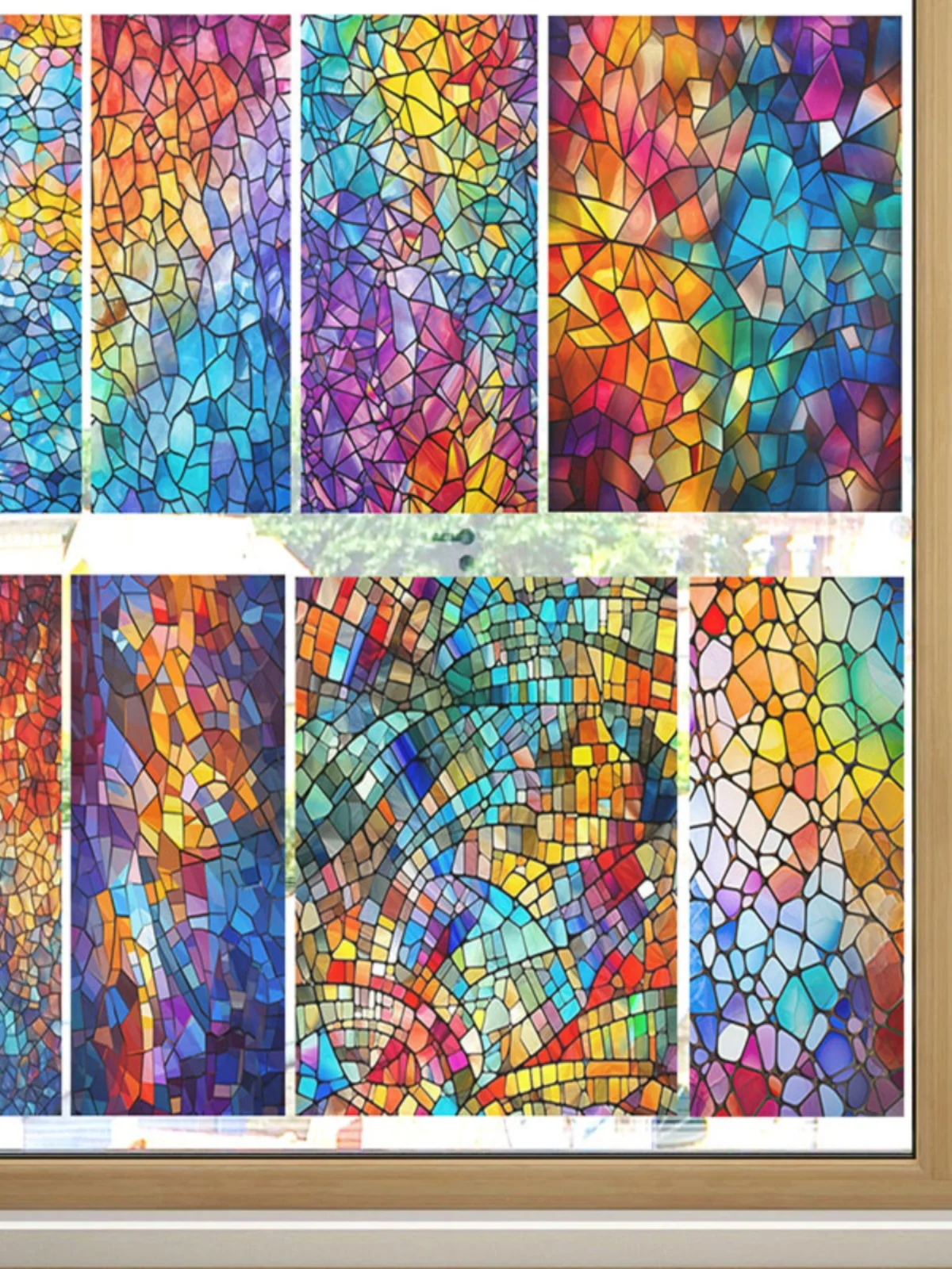 

Customized Imitation Color Painting Art Film with Glass Film That Allows Light To Pass Through Opacity Stained Glass Stickers