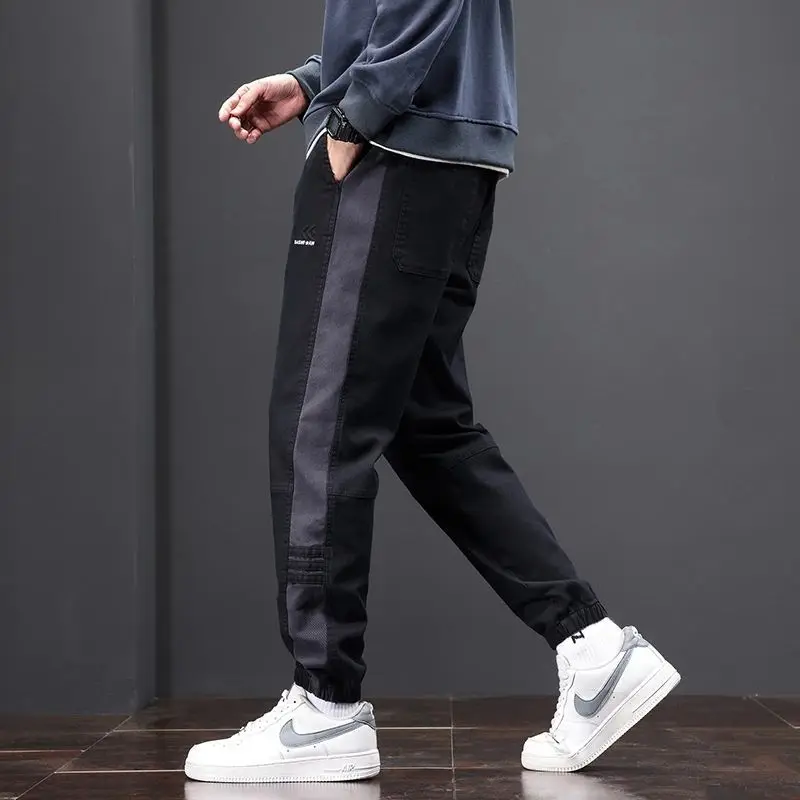 양털 두꺼운 느슨한 하루나 올 매치 남성용 발 묶음 캐주얼 바지 스포츠 운동 새로운 트렌드