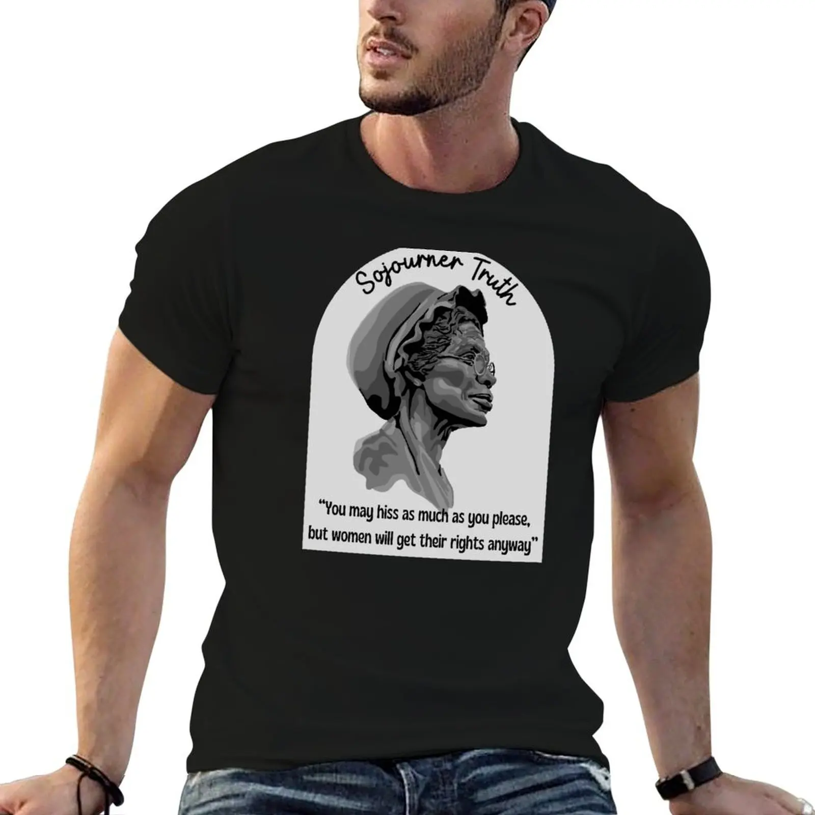 

Sojourner Truth Portrait and Quote T-Shirt t shirts with prints man t shirt cotton high quality T-Shirt