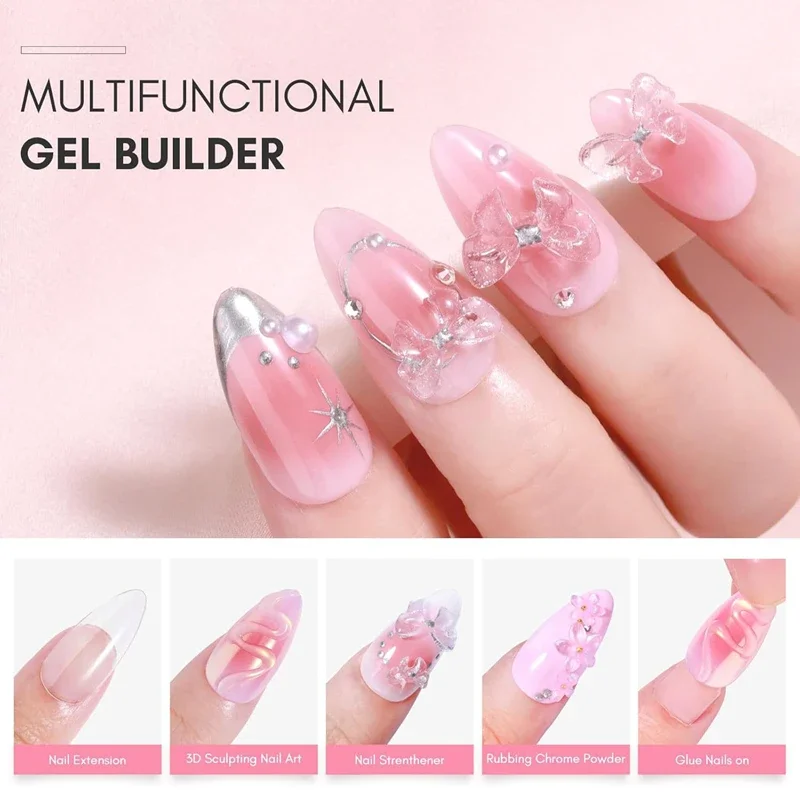 15g White Non Stick Hand Extension Gel Nail Polish For 3D Shaping Carving Flower DIY Nail Art Extension Acrylic