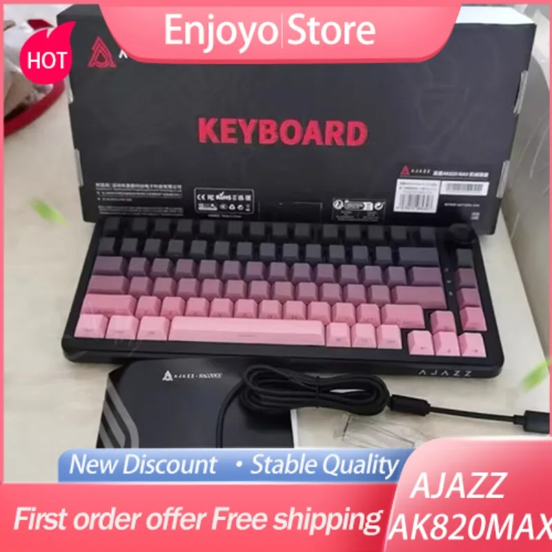 AJAZZ AK820 MAX PLUS Esports Mechanical Keyboard, 8KHz Polling Rate RT Sensitivity Hot-Swap Wired Gaming Keyboard for PC Gamer