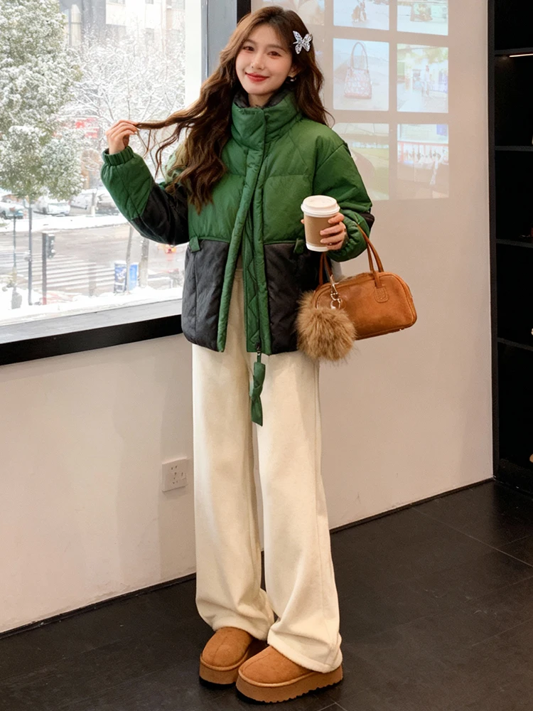 

Пальто женское зимнее утепленное на пуху, с воротником-стойкой, длинное, в корейском стиле, на молнии, цветное