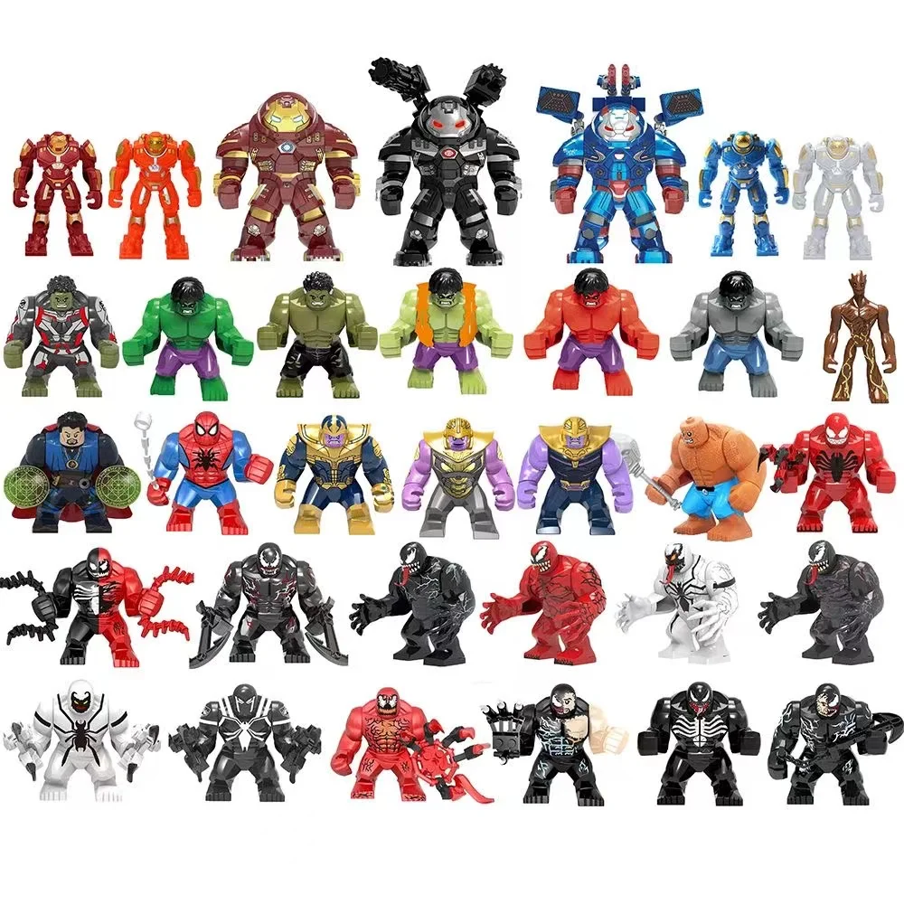 Avengers building blocks, Spider Man Venom block anime characters, mini presentes de aniversário para crianças