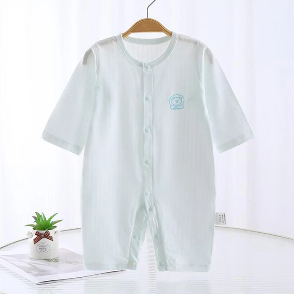 New Arrival Summer Onesies For Baby Girl And Boy Cotton Solid Color Long Sleeve Romper Causal Air Conditioning Newborn Clothing