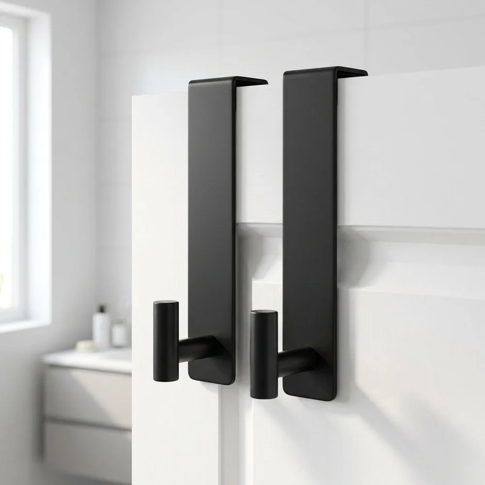 Over Door for t Hook Set 2 pcs for Wooden and Metal Doors Under 1.77 Inch Wide No Drill Required Space Efficient Design