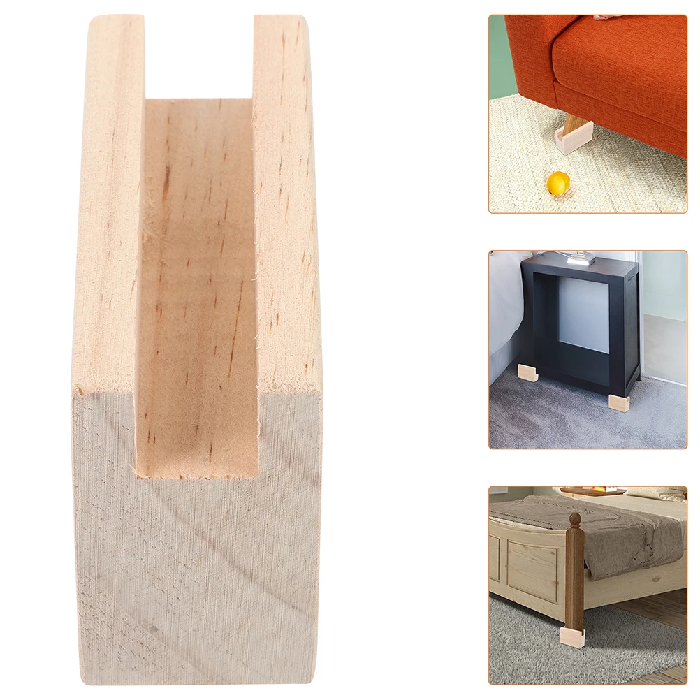 

2pcs Furniture Risers Mattress Heightening Pad Heavy Duty Wood Blocks for Desk Table Chair Couch Legs Stable Support