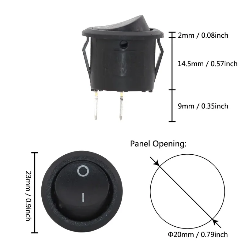 KCD1 Led Switch 2Pin 3Pin 2Position 3Position 20mm Car Button Lights Rocker Switch