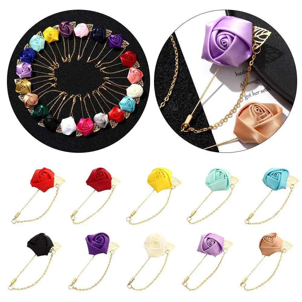 

Bridal Wedding Decor Fashion Brooch Pin Lapel Pin Men Wedding Boutonniere Best Man Corsage Rose Flower Brooch Groom Boutonniere