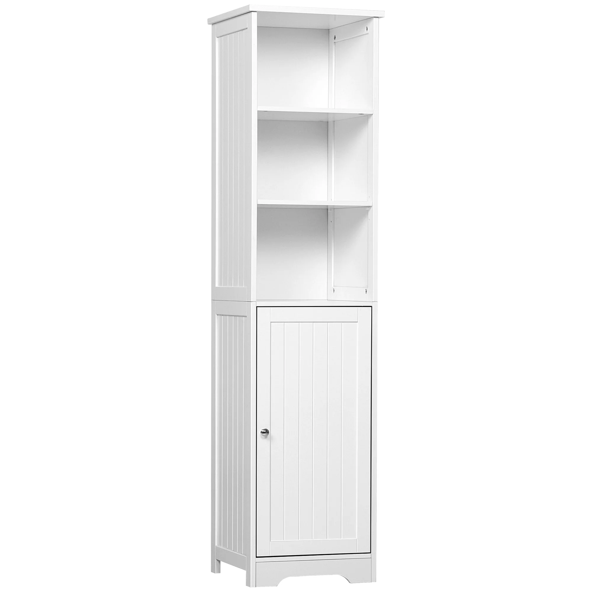 Kleankin high 5 level bathroom cabinet with 3 adjustable shelf shelf