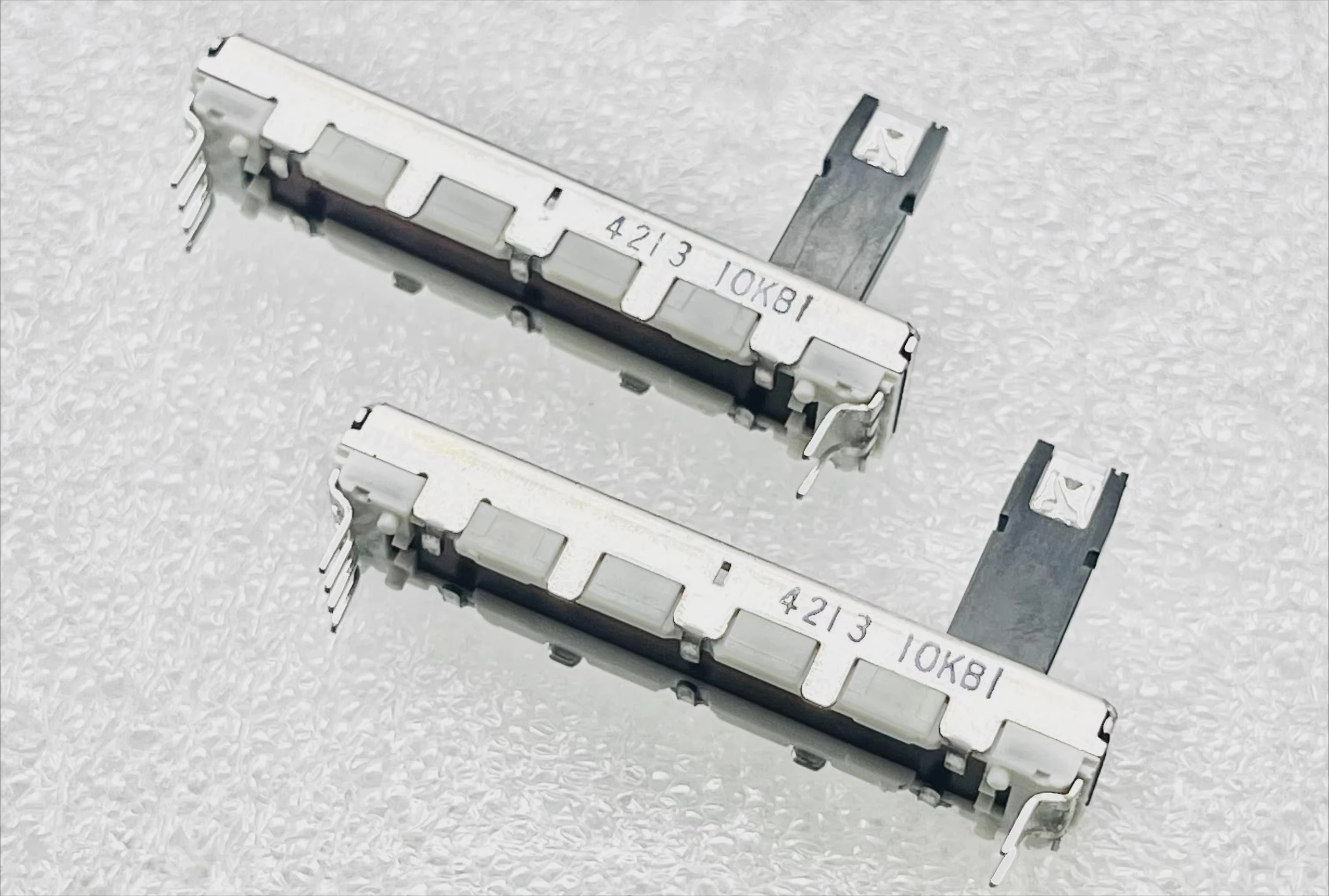 Single 45mm linear slide potentiometer with white led indicator, b10k, center detent shaft, 15mm length, 5pcs