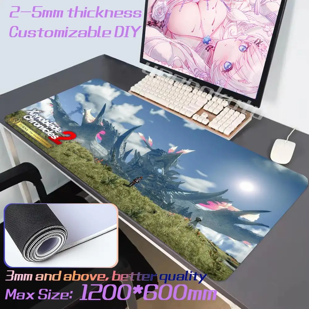 Large MousePad X_xenoblades Chronicles Gaming Carpet Computer Office Accessories Mouse XXL 900x400 Bottom Anti slip Keyboard mat