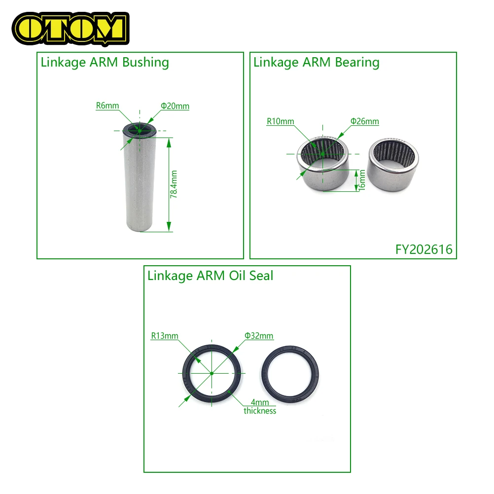 가와사키 스윙 암 삼각형 레버 링키지 암 베어링 오일 씰 부싱 KX250F KX450F KLX450R 2006-2018 용 오토바이 액세서리