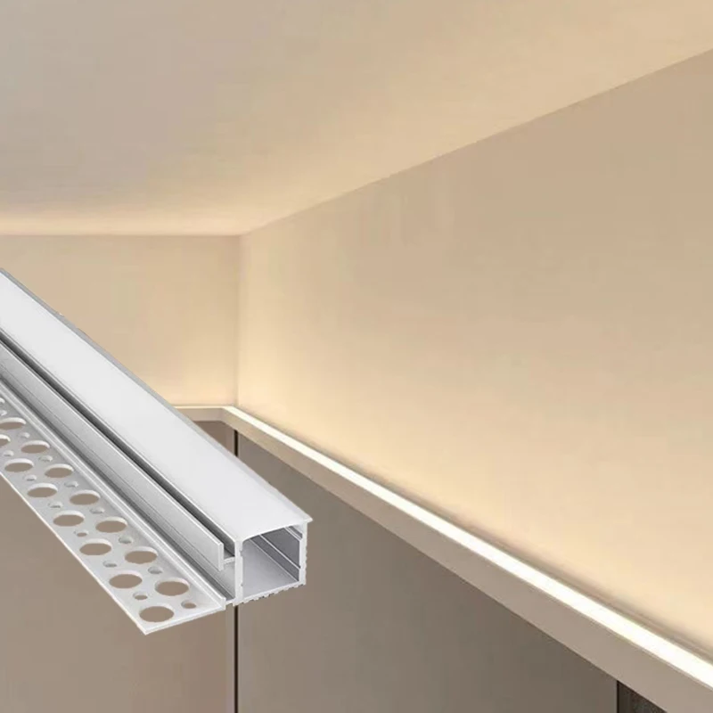 Recessed Wall Aluminum Profiles LED Ceiling Backlight Channel Lamp Gypsum Drywall Linear Strip Lighting
