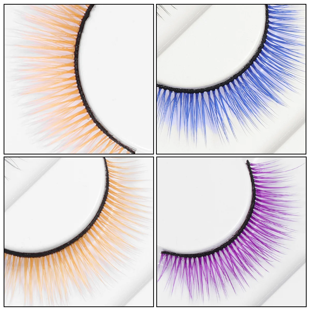 

Colored False Eyelashes Super Long Yellow Purple Blue For Halloween Party Cosplay Stage Performance Women Fashion