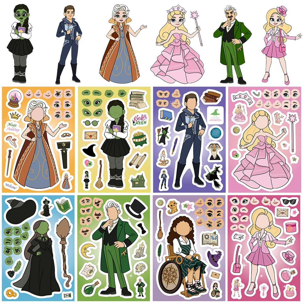 

8/16PCS Magic Witch Collages Sticker Notebook Motorcycle Laptop Suitcase Luggage Skateboard Coffee Bicycle Fashion Wall Decals