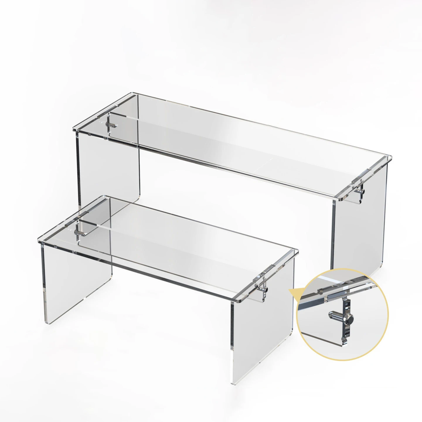 

Assemble Clear Acrylic Storage Rack Desktop Organizer Toy Display Rack, Action Figure Extension Shelf Refrigerator Layered shelf