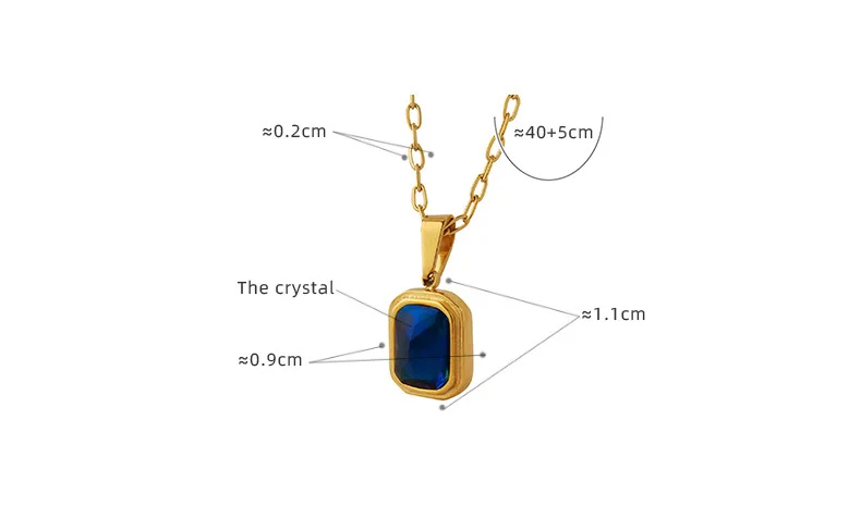 Halskette mit quadratischem Wasserform-Anhänger aus Edelstahl 316, Damenmode, schwarze Acrylkette im Multi-Stil, besonderer Produktschmuck – Detail 11