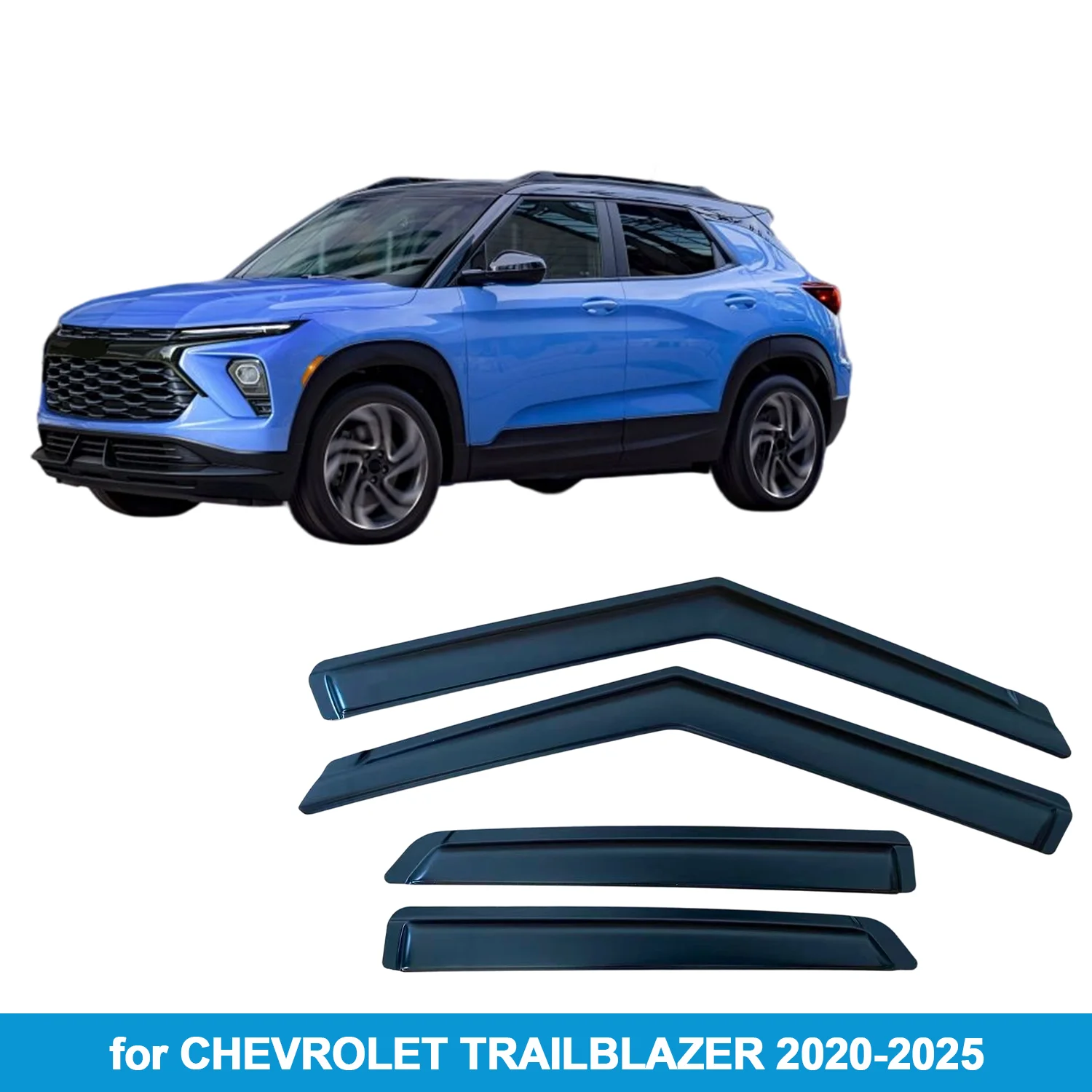 

Window Visor for CHEVROLET TRAILBLAZER 2020-2025 Rain Guard Side Vent Deflector Weathershield Outside-Mount Tape On