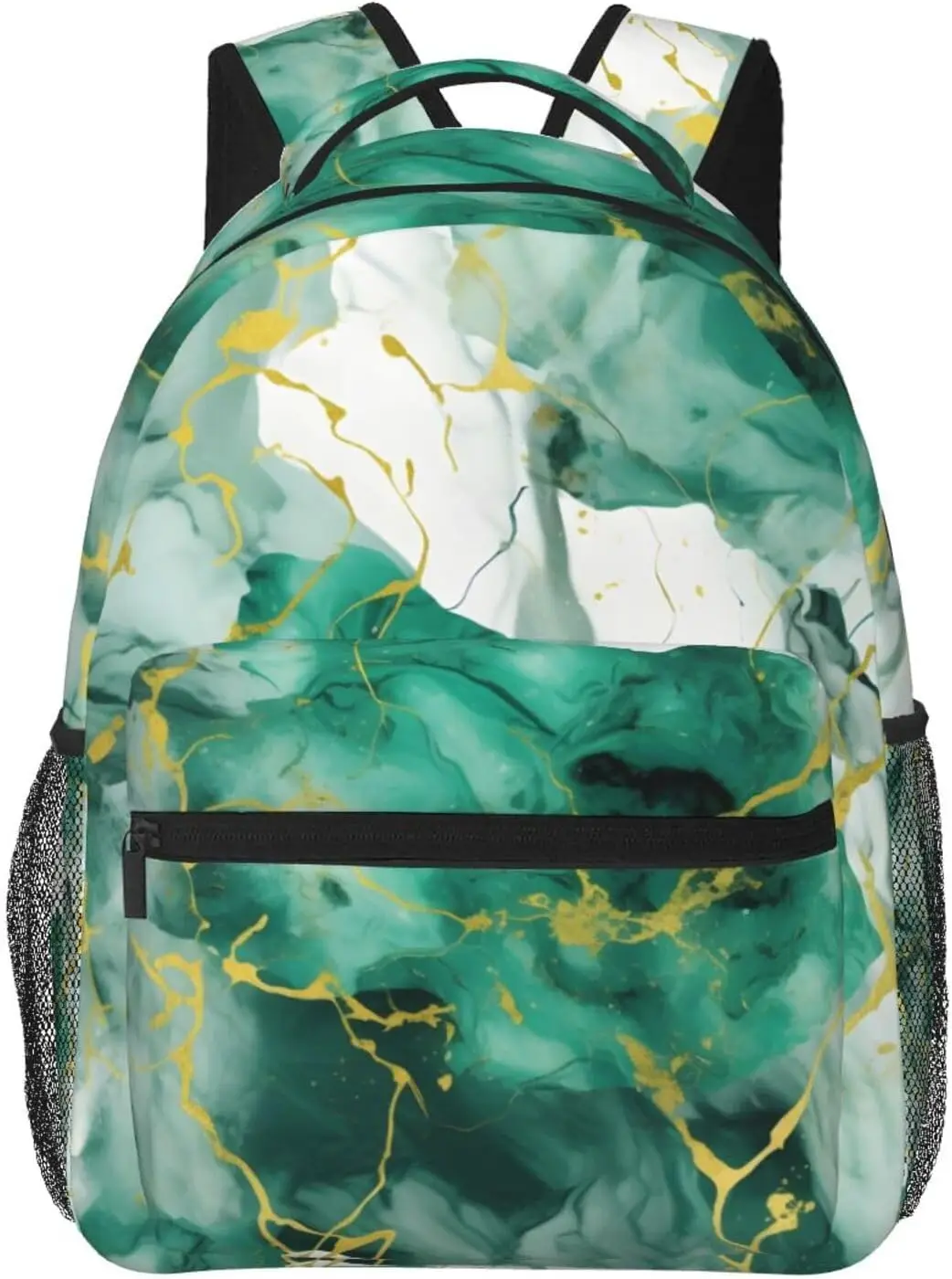 

Легкий рюкзак для ноутбука с мраморно-зеленой текстурой, легкий многоцелевой дорожный повседневный рюкзак унисекс, студенческие рюкзаки для мужчин