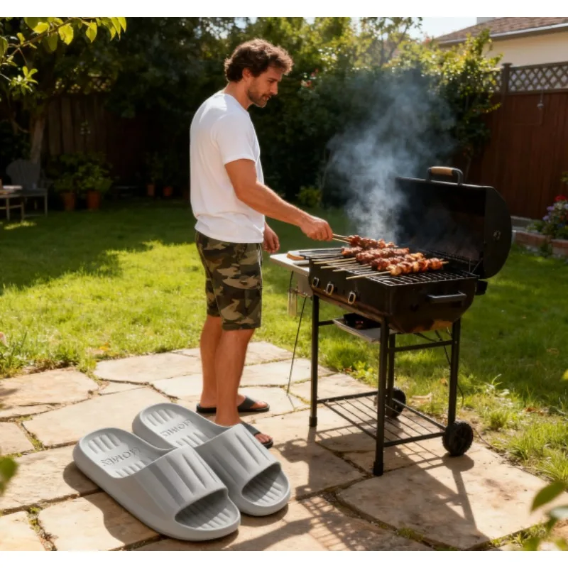 

Lightweight Home Bath Non-slip Slippers for Men and Women New Stepping Feeling for Outdoor Wear Home Bath Shoes EVA 1pr.