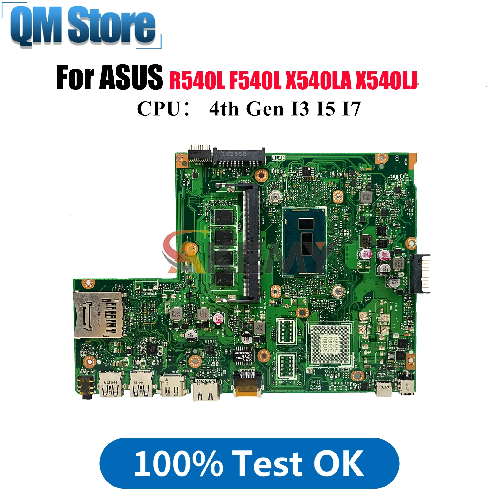 

X540LA Laptop Motherboard For ASUS VivoBook X540L D540L X540LA X540LJ R540L F540L A540L Notebook Mainboard With I3 I5 I7 CPU stk