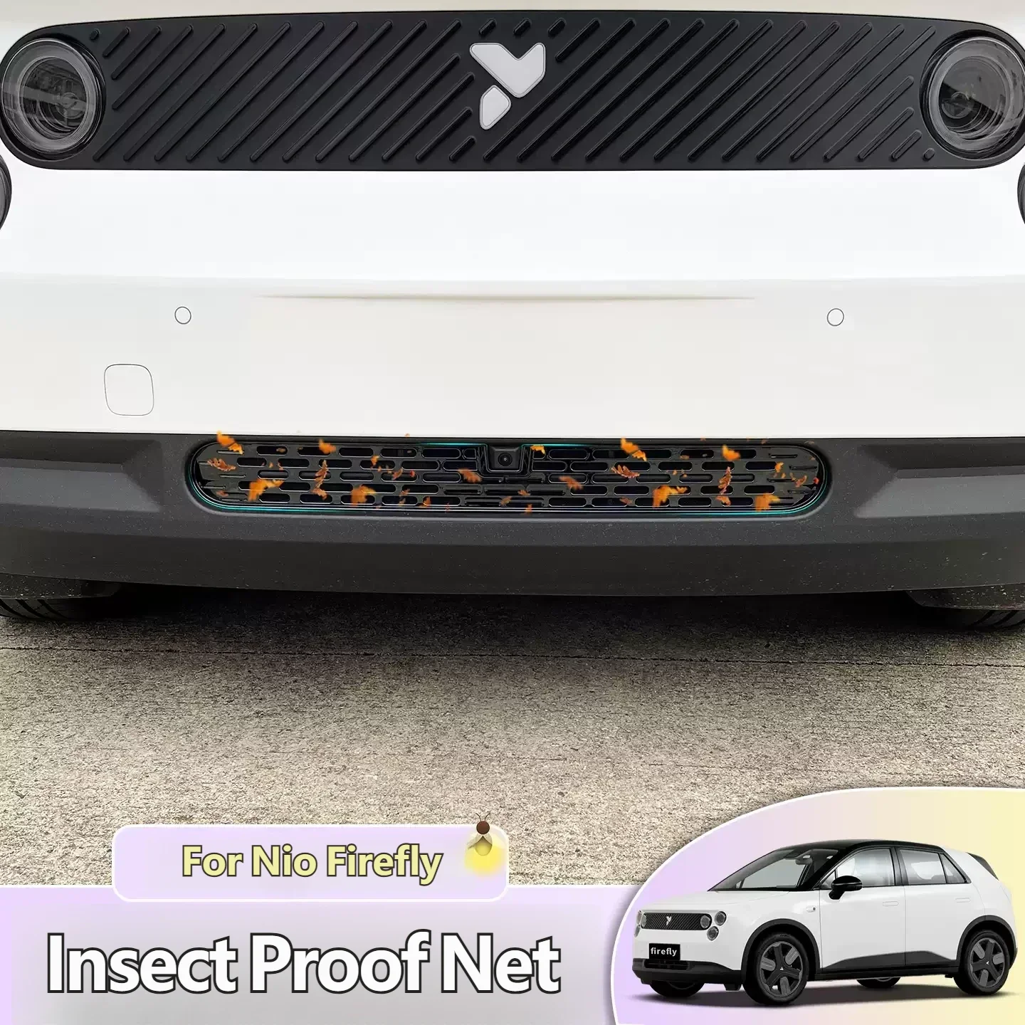 For Nio Firefly Insect Proof Net No Drill Water Tank Grille Front Grille Modified Car Grille Mesh Decoration Accessories