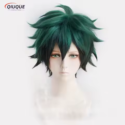 Anime Cosplay Izuku Midoriya Wig Boku No Hero Academia Academy Cosplay Hair Izuku Midoriya Deku Wigs + Hairnet