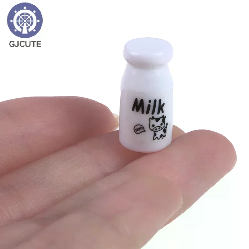 5Pcs 1:12 1:6 Dollhouse Miniature Milk Bottle Model Toys Decoration Accessories Dolls Kitchen Food