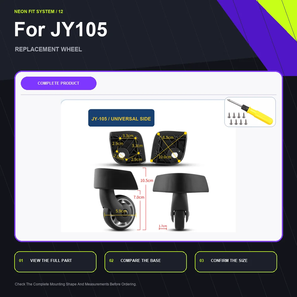 Heavy Duty Luggage Replacement Wheel For Samsonite JY105 For Samsonite U72 Smooth Spinner Luggage Caster Repair Part