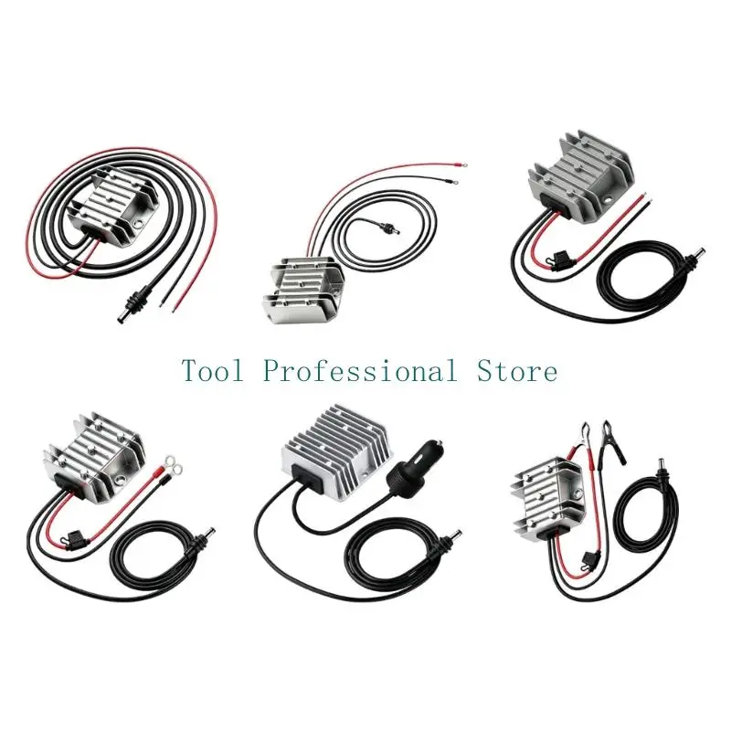 57QF Fixed 30V Output Adapter for 12V 24V Sources 105W, Aluminum Housing and Round Connector for Travel Service Use