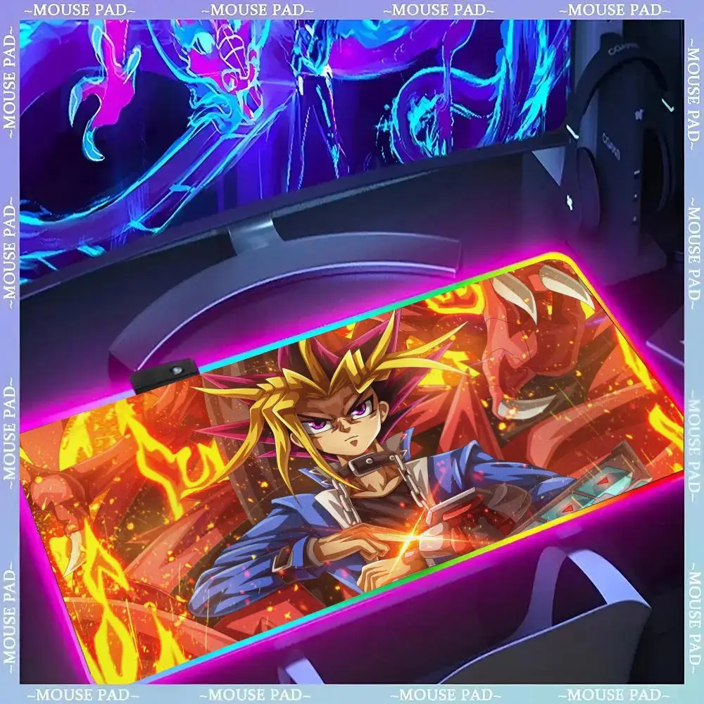 

Y-YuGiOh коврик для мыши геймер люминесцентный светодиодный коврик для мыши игровой стол RGB настольный коврик клавиатура ПК коврик для мыши