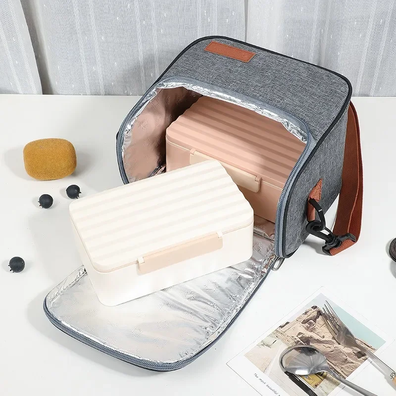 Portable Handheld Insulated Lunch Tote Thick Aluminum Foil Thermal Cooler Bag for Work Picnic Outdoor Travel Food Storage