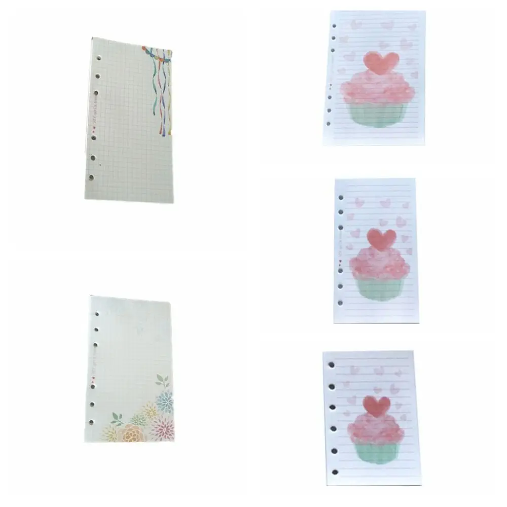 40Sheet A5 A6 A7 Loose-Leaf Refill Paper Cake 6-hole Inner Refill Spiral Binder Paper To Do List Flower