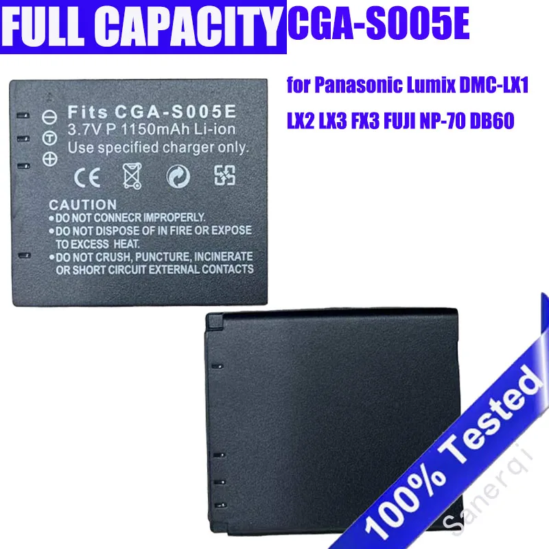 CGA-S005E S005 DMW-BCC12 Battery Batteries for Panasonic Lumix DMC-LX1 LX2 LX3 FX3 FUJI NP-70 DB60 Camera Batteria