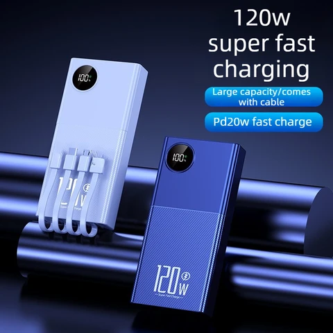 (CCC)120W 20000/30000/50000 мАч Power Bank для мобильных телефонов iPhone, Huawei и Xiaomi, с функцией быстрой зарядки