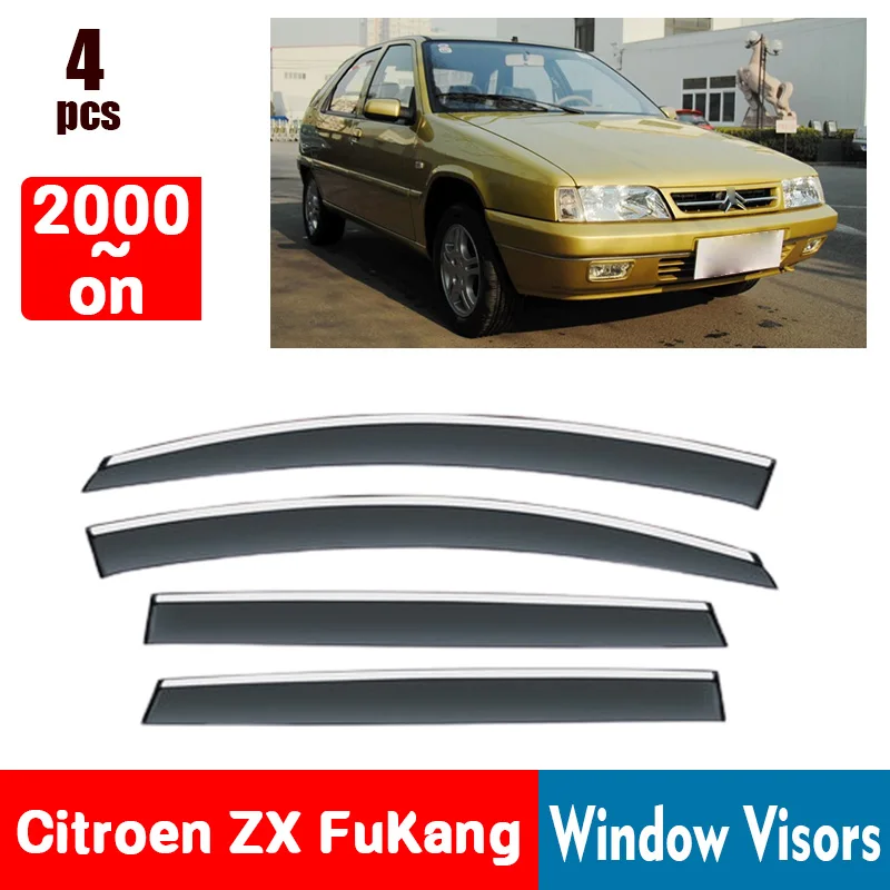 FOR Citroen ZX FuKang 2000-On Window Visors Rain Guard Windows Rain Cover Deflector Awning Shield Vent Guard Shade Cover Trim