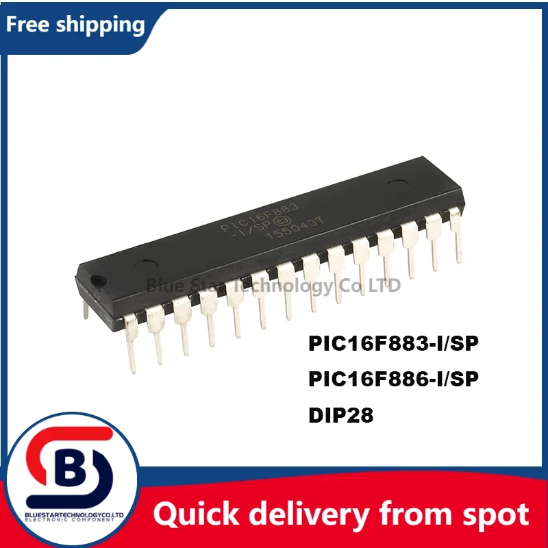 Free Shipping 5pcs/lots PIC16F883-I/SP PIC16F886-I/SP PIC16F883 PIC16F886 16F883 16F886 DIP28 Quick delivery from spot