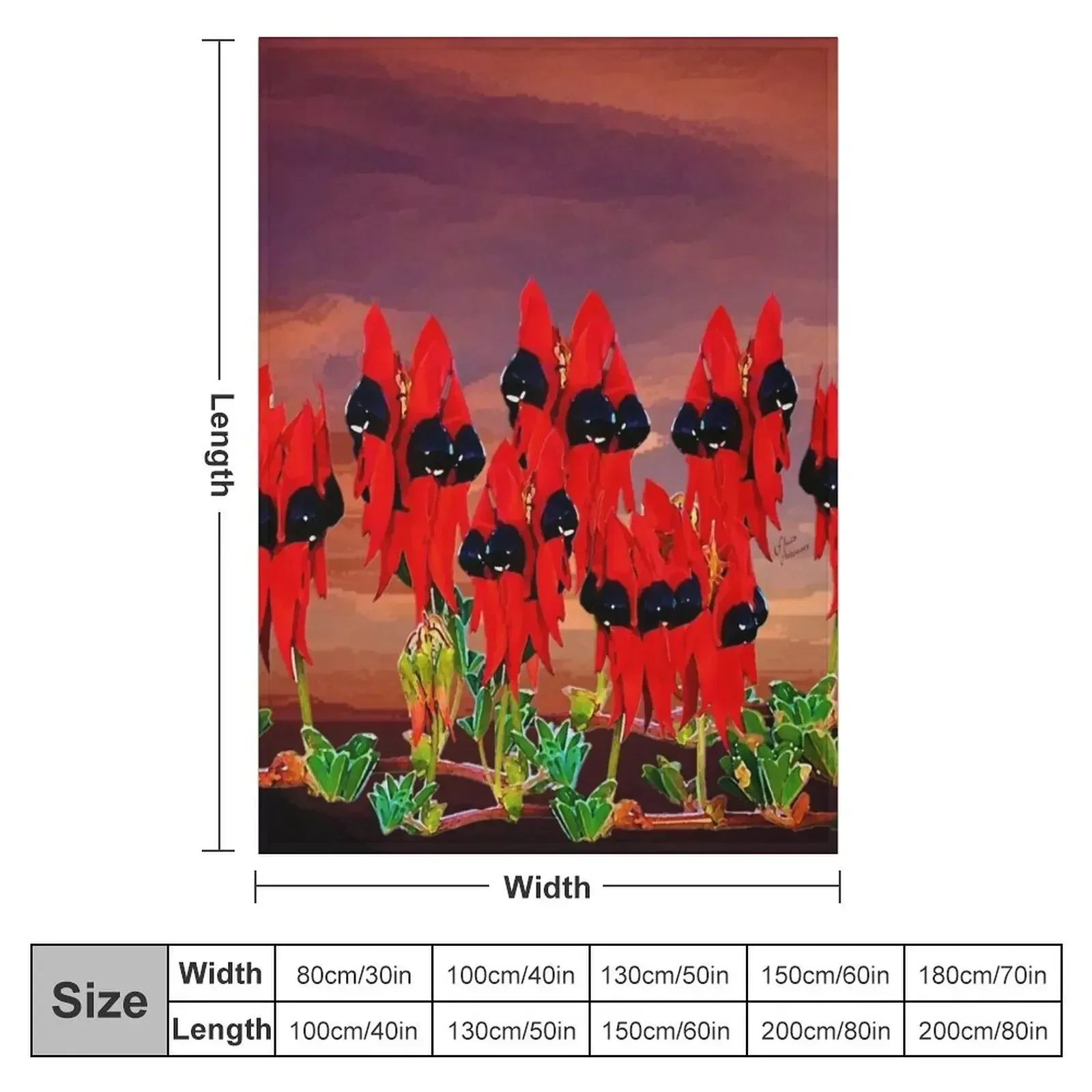 Aussie Sturt Desert Pea Throw Blanket Blankets Sofas Of Decoration Soft Blankets For Bed Blankets