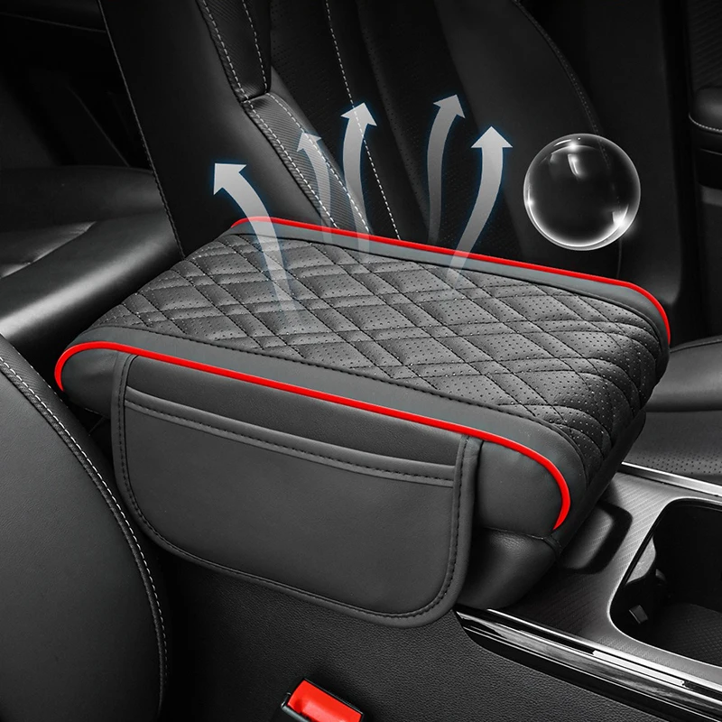 Storage Car Armrest Box Height Pad Universal Leather Elastic Sponge Height Pad Auto Center Armrest Protective Cushion Support