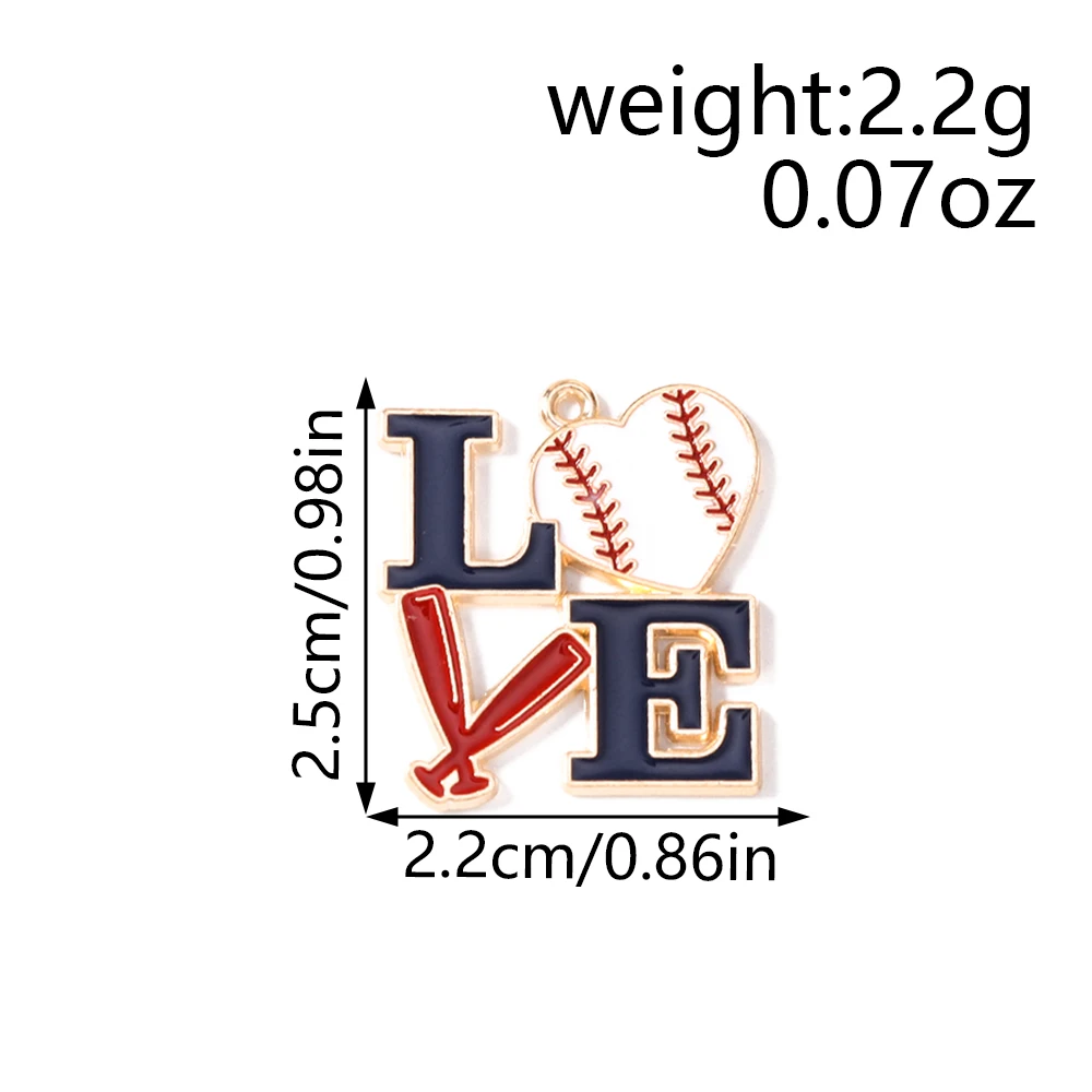 Tusember 10 Stück Emaille-Baseball-Anhänger, Baseballkappen- und Handschuh-Anhänger für DIY-Halsketten, Armbänder, Schmuckherstellung, Zubehör – Detail 7