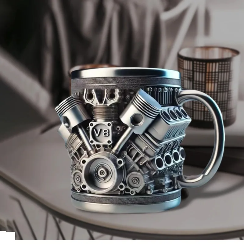 

Креативная кружка-модель двигателя V8 из смолы, фигурка двигателя V6, настольный декор, украшение для гостиной и спальни, подарок для мужчин