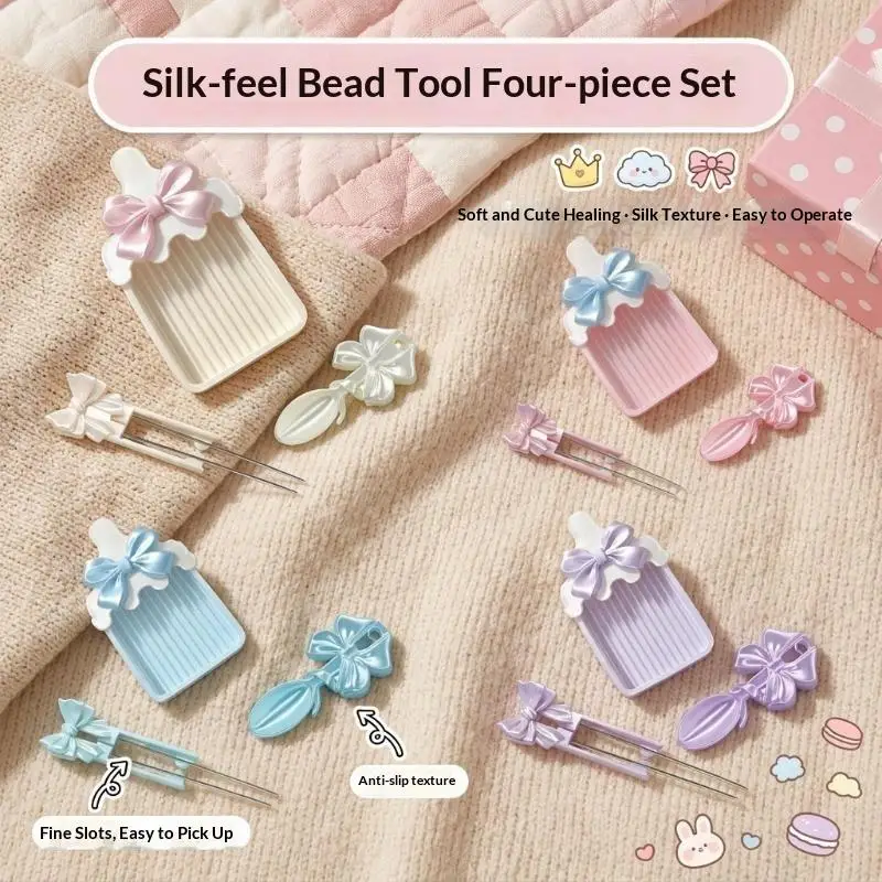 Kreatives Werkzeugset für Perlenstickerei, effizientes Hilfswerkzeugset für Schleifen und Perlenstickerei, DIY, spart Zeit, Löffel, Stift, Tablett, Sets für Perlenstickerei – Detail 3
