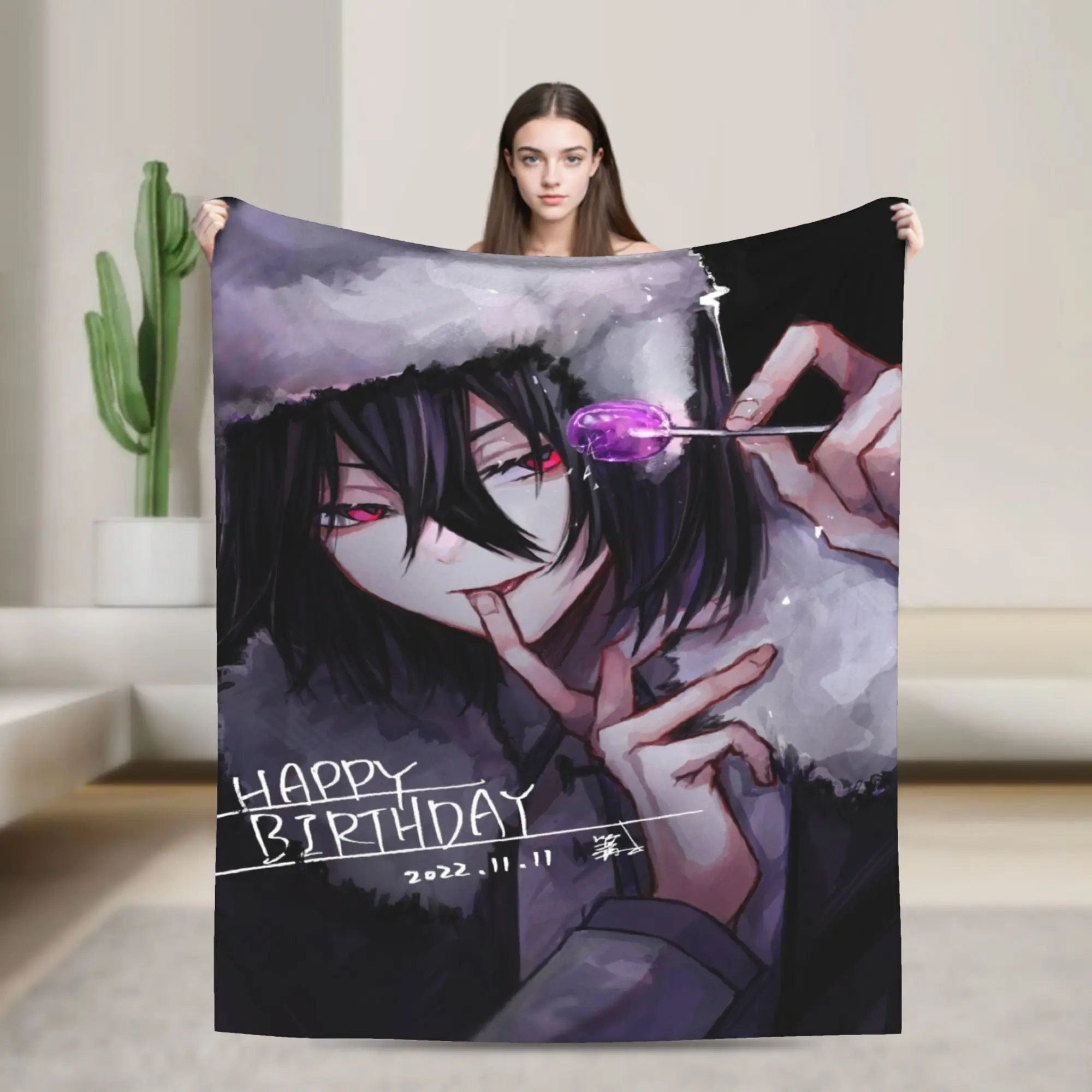 Fyodor D From B-Bungo Stray Dogs Flannel Blanket  Soft Bedding Throws for Living Room Camping Comfortable Bedspread Sofa Bed