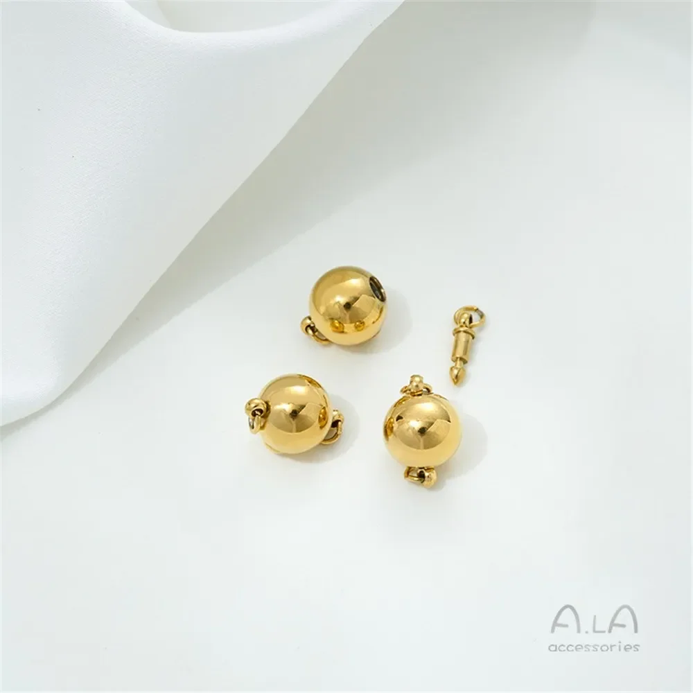 Non Fading Titanium Steel Rod Buckle Gold-plated Irregular Gold Ingot Pearl Buckle DIY Bracelet Necklace Connecting Buckle