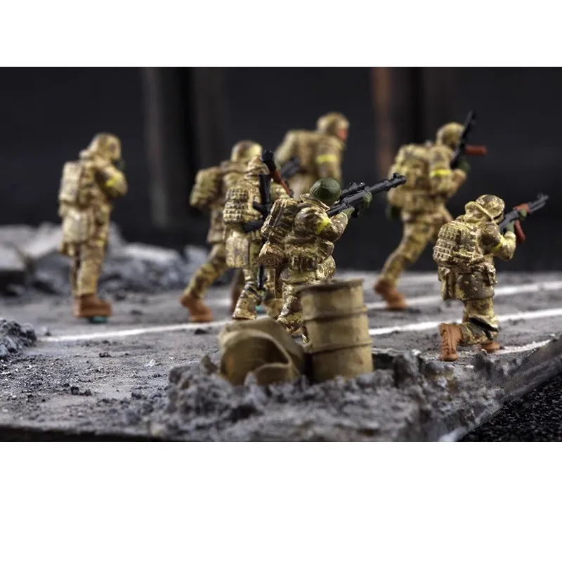 

Новая коллекционная модель из смолы в масштабе 1:72: 7 фигурок солдат тяжёлой боевой группы, аксессуар для сцен, игрушки для фанатов