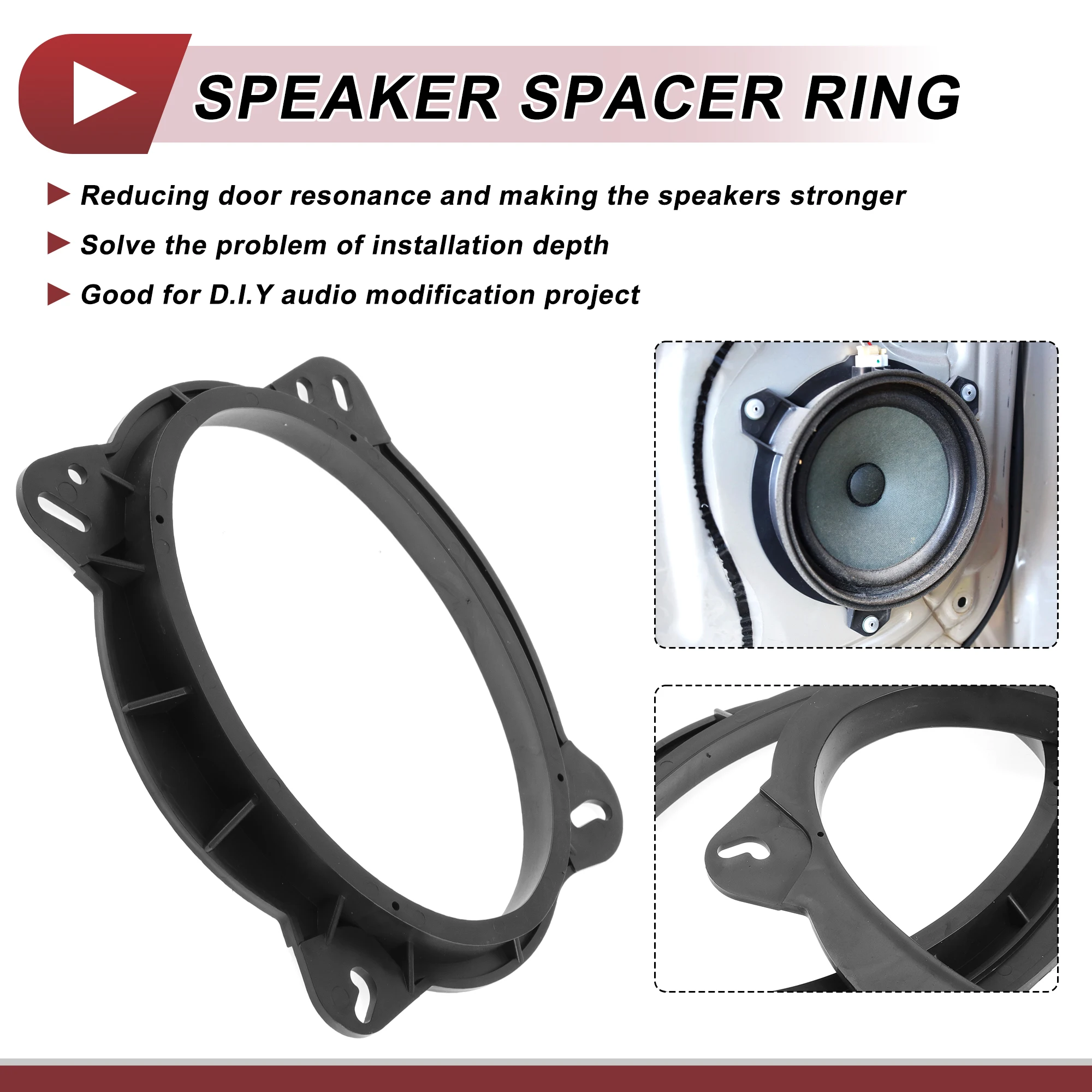 UXCELL Speaker Spacer Ring Speaker Spacer Adaptor for Toyota Tundra 07-21 6